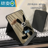 敬平ins风折叠小镜子化妆镜学生宿舍简约梳妆镜台式桌面可立家用便携 敲大号黑色化妆镜7904834便携式用镜