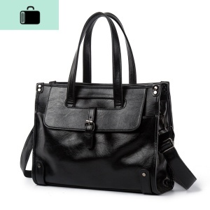 潮流新款男包包 手提单肩包斜挎男士韩版手拎包商务旅行休闲背包NEW LAKE 黑色男士单肩包 黑色