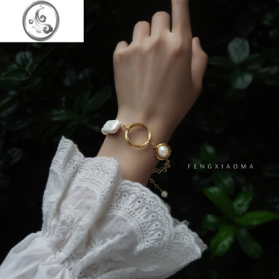 JiMi手链ins小众原创设计渐冻人学生森系轻奢饰品绕线珍珠闺蜜冷淡风