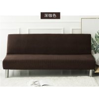 萬能全盖沙发床套简易折叠无扶手弹力沙发套罩布艺全包通用套子 深咖色 适合150-190厘米长沙发床套