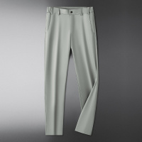 高端中年西裤男超柔养生带冰丝年春夏户外弹力休闲裤男士直筒高腰