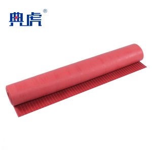 典虎 绝缘胶垫 红色条纹10mm*1m*5m 卷