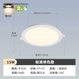 雷士照明大瓦数led筒灯商用工厂大发光面天花灯无主灯家用节能高亮吊顶孔灯