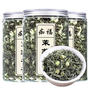 痴福新茶茉莉花茶高山浓香型横县茉莉花茶散装罐装3罐共375克 茉莉花茶