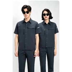 路安保 夏季短袖工作服YJ505吸湿排汗速干套