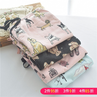 SUNTEK欧美女棉磨毛绒布睡裤可爱卡通动物宽松长裤春秋加肥加大家居裤睡裤/家居裤
