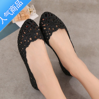 SUNTEK2021新款水晶凉鞋女夏浅口包头休闲防滑平底外穿单鞋软底洞洞沙滩