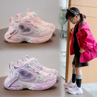 秋新款儿童运动鞋女童休闲鞋皮面轻便舒适学生板鞋透气跑步鞋