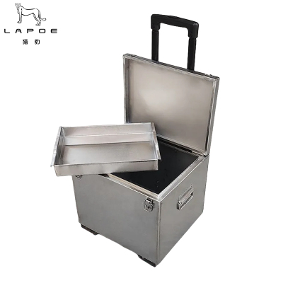 猎豹 不锈钢拉杆工具箱中号双层工具箱50x35x35cm/个