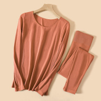 羊绒蛋白秋冬季保暖内衣女无痕发热轻薄修身无缝美体秋衣秋裤套装