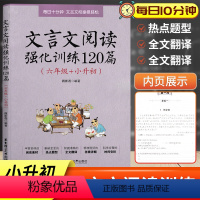 语文 小学升初中 [正版]文言文阅读强化训练120篇六年级小升初小学语文文言文古诗文古文阅读理解专项训练书练习题含答案6