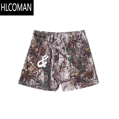 HLCOMANINNOUT新款树枝印花短裤美式训练篮球健身运动宽松四分裤薄款速干