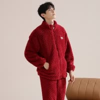 花花公子珊瑚绒睡衣男士秋冬季加厚保暖冬天家居服可外穿休闲套装