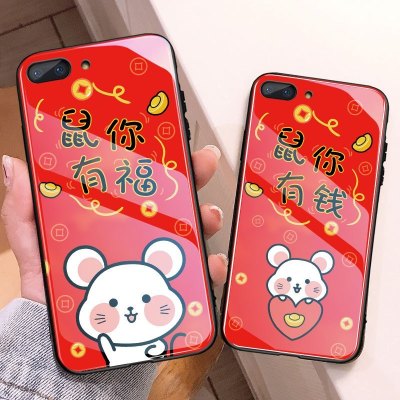 opporeno3pro手机壳鼠你有钱oppor15新年大红色r17/reno/r11s/_612
