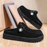 男士纯色包头半拖休闲日常平跟舒适透气新款时尚百搭潮流男款勃肯