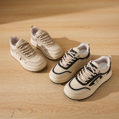 秋季新款韩版ins透气小白鞋女低帮休闲板鞋厚底松糕鞋_8