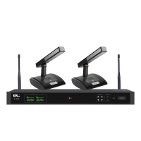 启诺QN-962B一拖二无线会议话筒(短咪) 黑灰(套)