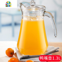 耐热高温玻璃凉水壶水杯子创意冷水壶大容量扎壶家用果汁壶 FENGHOU 八角壶1.1L