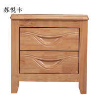 苏悦丰床头柜简约现代卧室床边储物柜升级款榉木色50*41*50cm