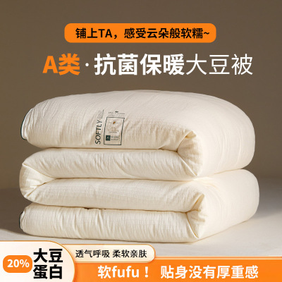 A类全棉大豆纤维被夏凉被空调被被子冬被棉被春秋被被芯四季通用