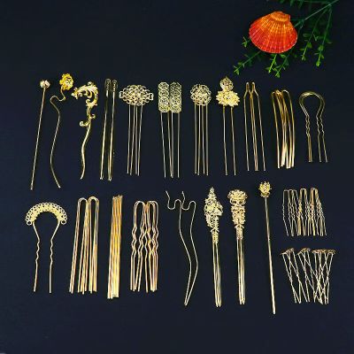 维诺亚保色发簪主体称斤古风发簪diy材料包汉服头饰配件金属花片花蕊芯