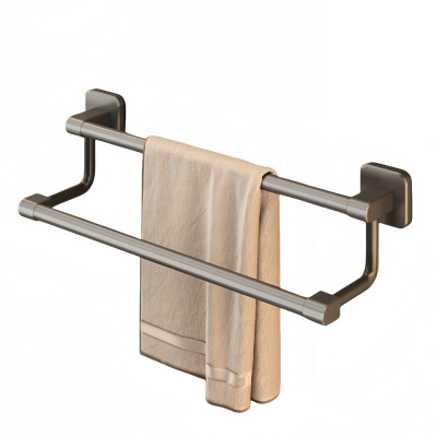 珂攸洋枪灰双杆毛巾架个