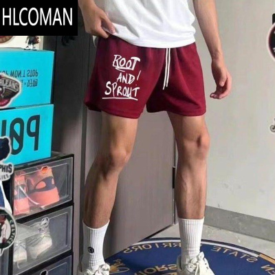 HLCOMAN新品美式潮牌运动四分短裤不过膝短裤男网眼透气速干跑步肌肉健身