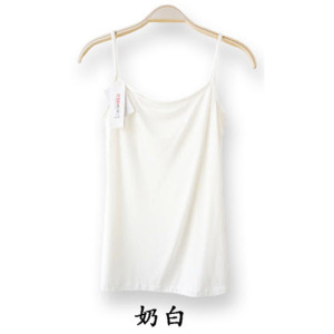 夏季莫代尔女士吊带弹力背心大码宽松小背心纯黑色打底衫