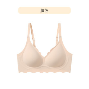 夏季凉感果冻条痕内衣女大胸显小隐形内衣上托聚拢无钢圈文胸