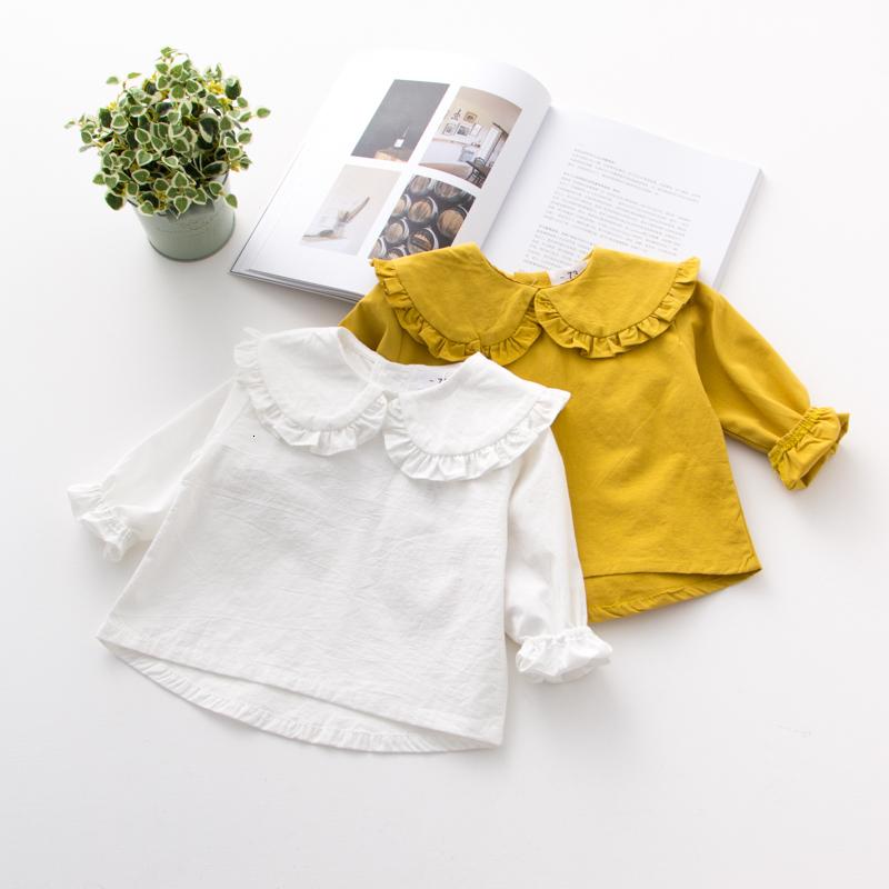 女童大翻领娃娃衫2018新款童装春季宝宝长袖宽松衬衣儿童衬衫甜美