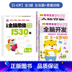 ✍店长推荐3册[5-6岁]左右脑+思维训练 [正版]儿童左右脑开发训练全脑益智逻辑思维书连线迷宫数学游戏书2-3-4-5