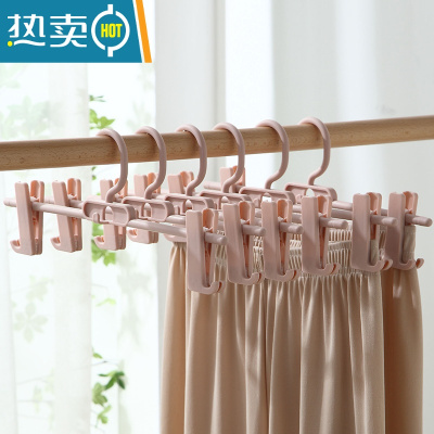 敬平裤夹家用裤夹子带jk裙子内衣夹挂裤子衣架多功能收纳塑料裤架 升级带挂钩[欧粉] 10个