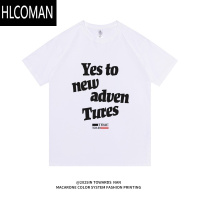 HLCOMAN朝南工作室 美式高街字母印花短袖T恤男女夏季宽松上衣情侣体恤潮