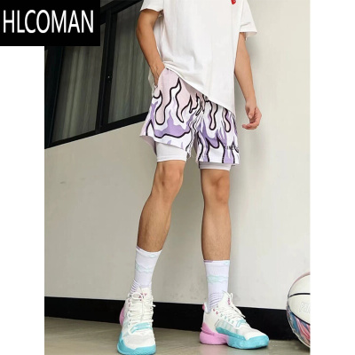 HLCOMAN美式篮球潮牌短裤不过膝宽松休闲潮流四分裤男运动透气速干训练裤