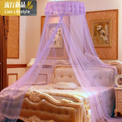 双层床吊顶蚊帐防落1.8m床大双人床幔家用简约加密加厚吊挂纱 三维工匠
