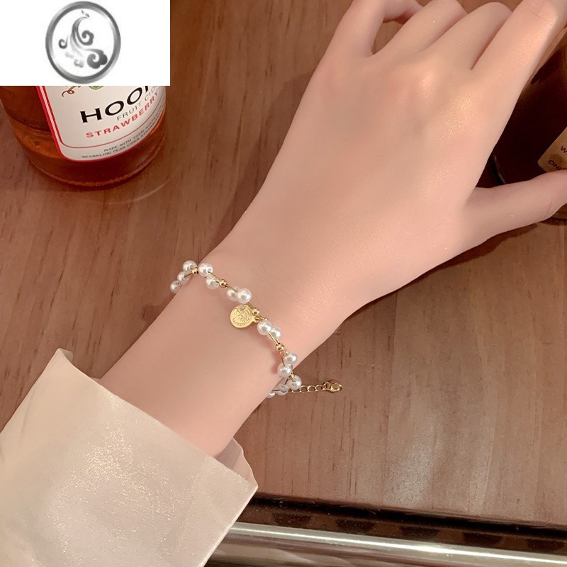 JiMi珍珠手链女2023年新款潮小众设计感精致学生闺蜜配饰轻奢气质手饰