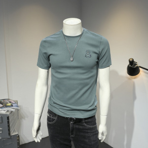 小熊T恤男短袖修身内搭半袖春夏季打底衫修身型数码印花百搭圆领