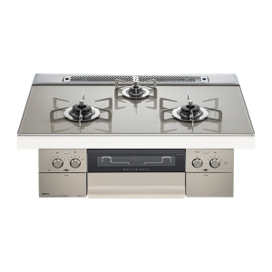 日本原装进口NORITZ/能率燃气灶Piat Multi Grill系列灰色N3S13PWAS6STE天然气75cm