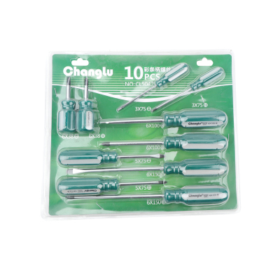 长鹿 10件彩条柄螺丝刀 套
