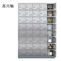 苏兴顺304不锈钢食堂带锁餐具柜40门碗柜餐盘柜餐柜钥匙锁1800*1200*300