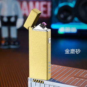 创意小巧双电弧打火机户外防风金属机身可广告logo跨境