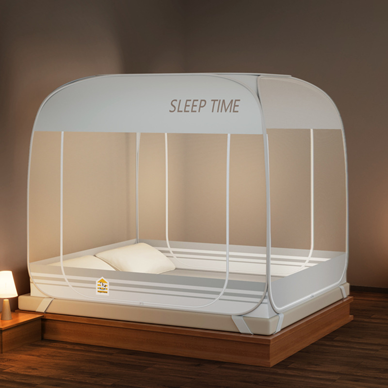 源头工厂可定制免安装蒙古包防尘顶款蚊帐三开加密帐纱_606