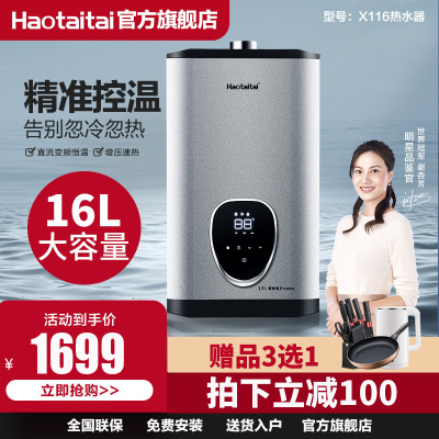 好太太(Haotaitai)热水器16L家用卫生间燃气即热式强排变频恒温天然气热水器HX116（天然气）