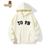 YANXU卫衣男连帽冬款vintage美式字母印花男士潮牌开衫宽松外套