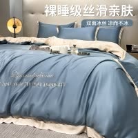 轻奢冰丝四件套丝滑水洗被套夏季高级床单床上三件套夏天床品