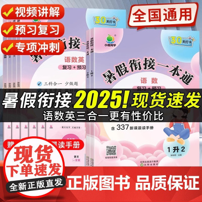 2025新版小橙同学暑假衔接一升二升三升四升五升六小升初上下册语数英一本通复习预习人教版暑假作业三合一年级暑假复习 33