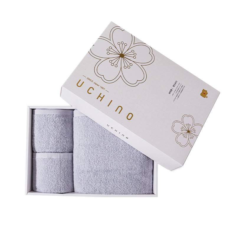 内野 UCHINO 加厚吸水浴巾超柔软亲肤纯棉 HU-HY07J07 素雅织意浴面巾三件套