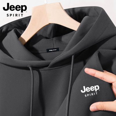 吉普JEEP SPIRIT美式复古2025连帽卫衣男款宽松大码重磅潮牌衣服R