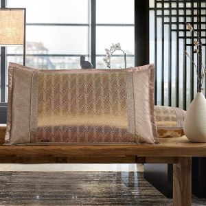 美帮汇夏季冰丝枕套仿藤枕席夏天竹凉席枕头套双面单人枕芯套买一对拍2