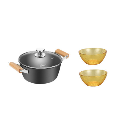 康宁 极之铁锅具 EKCO极之铁汤锅+餐具2件套 EK-JZTTGAMD2DZX/KZ